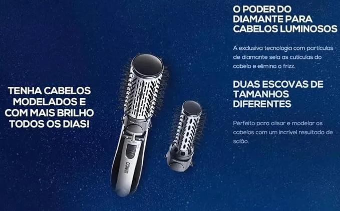  Escova Rotativa Conair Air Brush Diamond Brilliance 