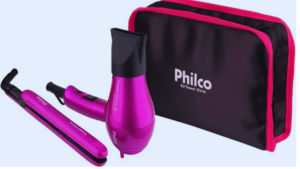 Kit Travel Shine Bivolt Philco: A Solução Ideal para Cabelos Impecáveis em Viagens!